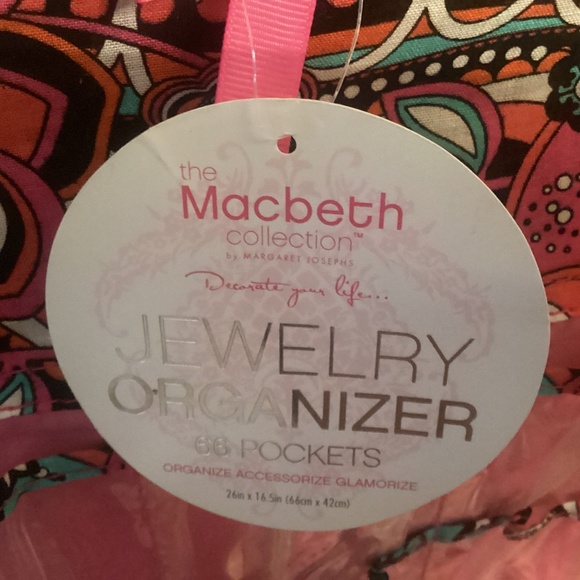 NWT pink Macbeth Jewelry Organizer Hanging double sided 66 pockets - Picture 2 of 3